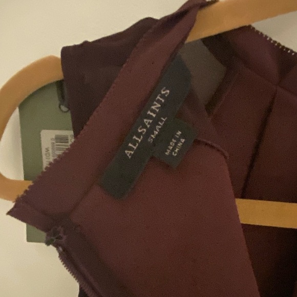 NWT AllSaints Jay Dress – Bordeaux Red – Size Small - Picture 7 of 7